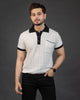 THE LWALS Signature Knit Polo – Ivory Contrast