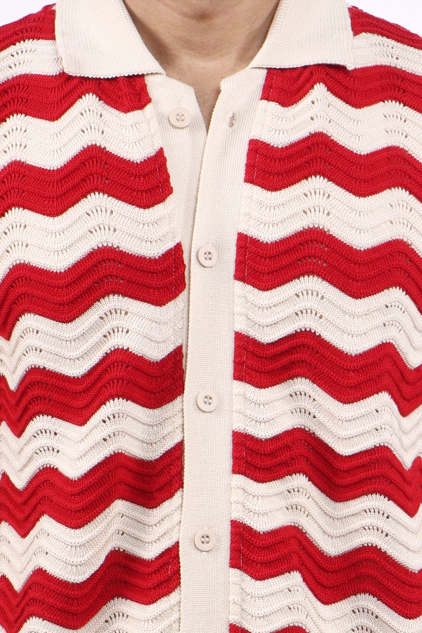 Men's Premium Knitted Shirt - Red & White stripes  |TheLwals
