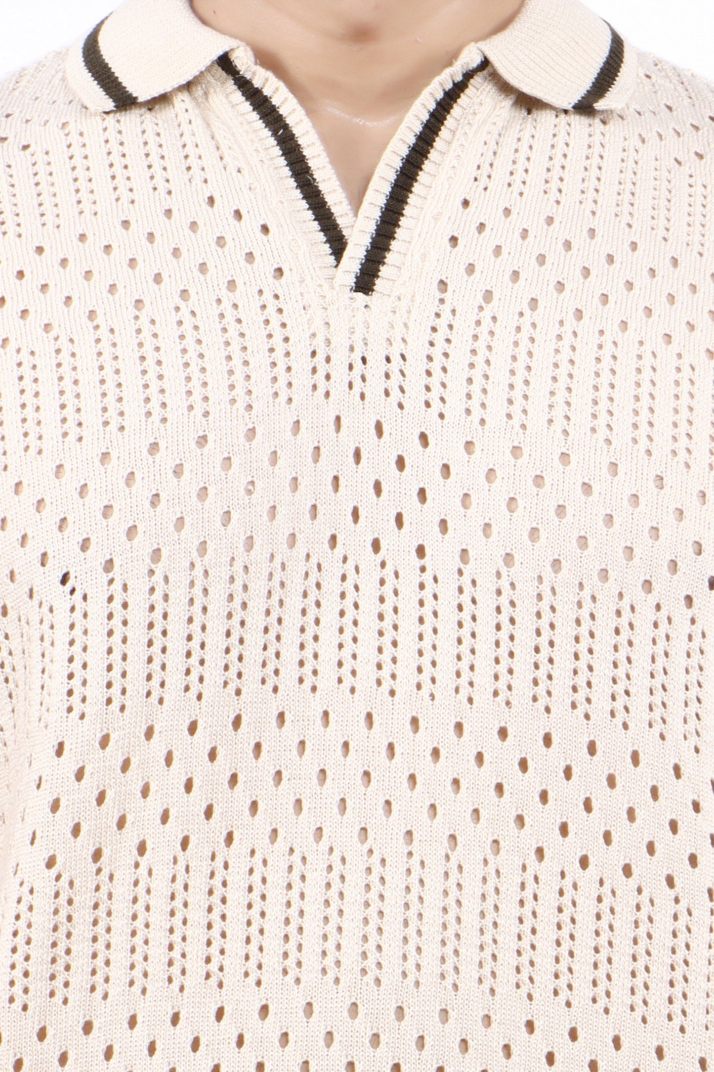 Men’s Contrast Sleeve Polo T-Shirt – Textured Knit Design | TheLwals