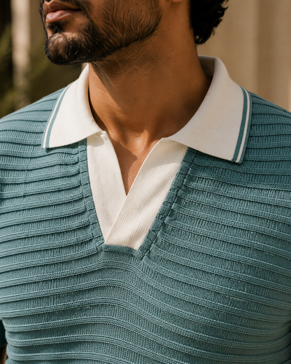 The Lwals Riviera Knit Polo – Seafoam Green