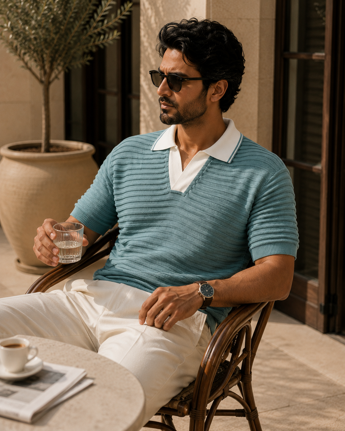 The Lwals Riviera Knit Polo – Seafoam Green
