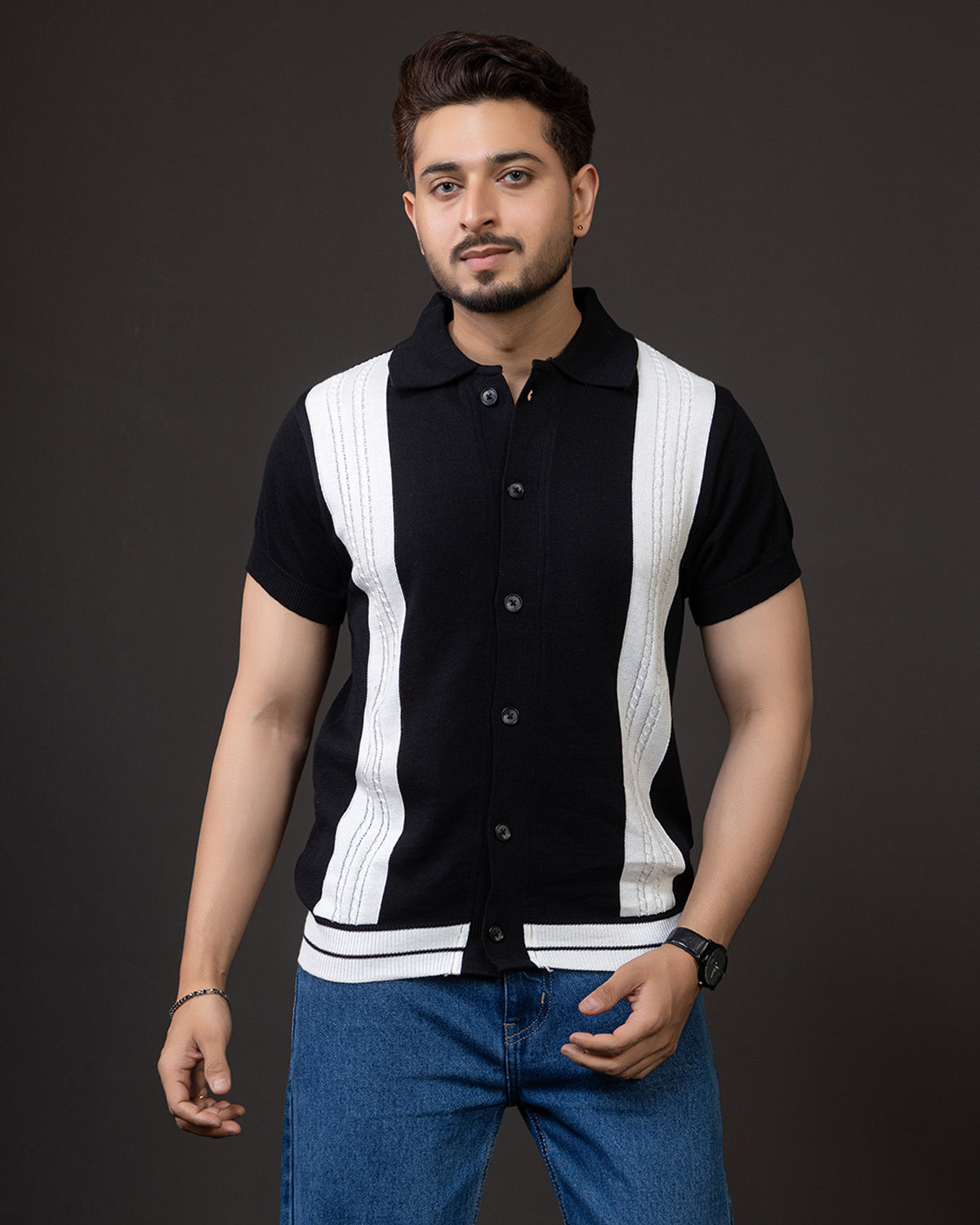 Designer Panel Knit Shirt – Premium Textured Collection