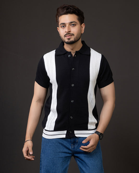 Designer Panel Knit Shirt – Premium Textured Collection