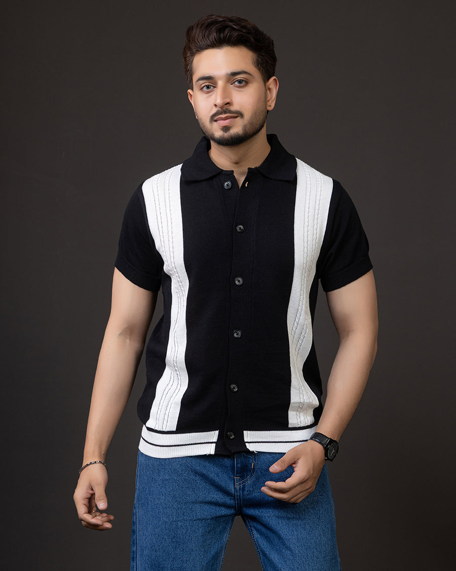 Designer Panel Knit Shirt – Premium Textured Collection