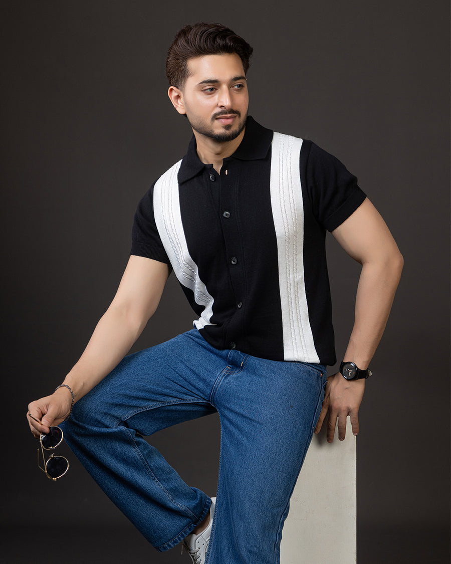 Designer Panel Knit Shirt – Premium Textured Collection