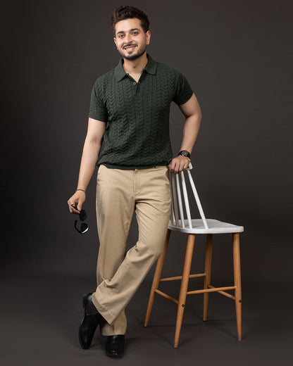 LWALS Signature Textured Polo – Olive Edition